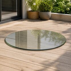 Warm and Practical Round Tempered Glass Table Top