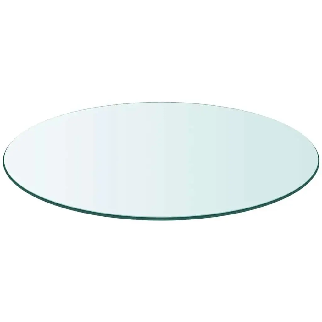 Round Tempered Glass Table Top 500mm Diameter Transparent Protective Tabletop