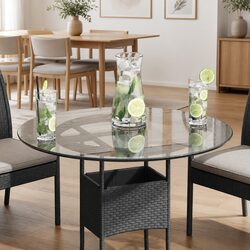 Practical 600mm Clear Tempered Glass Table Cover