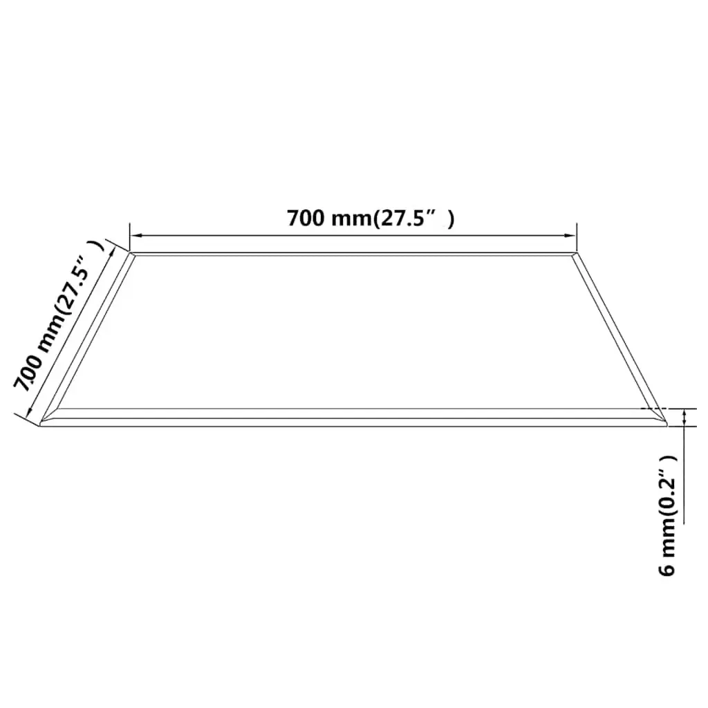 Tempered Glass Table Top Square 700x700mm Dining Coffee Transparent