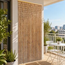 Functional Brown Bamboo Door Curtain 90x200 cm