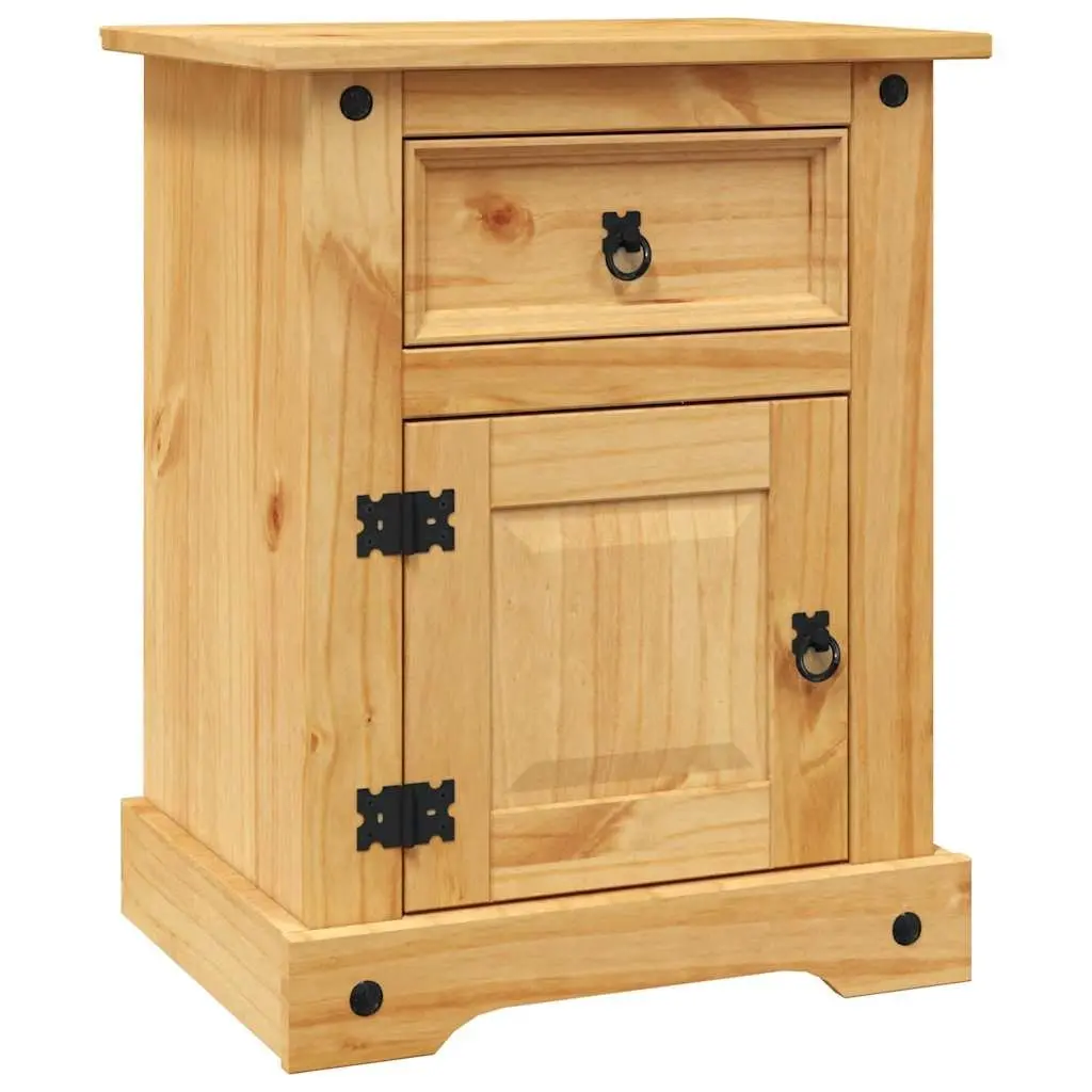 Wooden Nightstand in Rustic Style