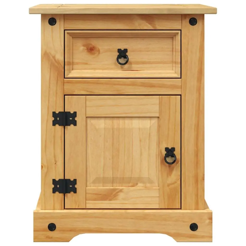 Wooden Nightstand in Rustic Style