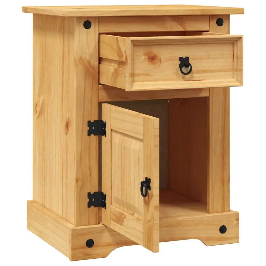 Wooden Nightstand in Rustic Style