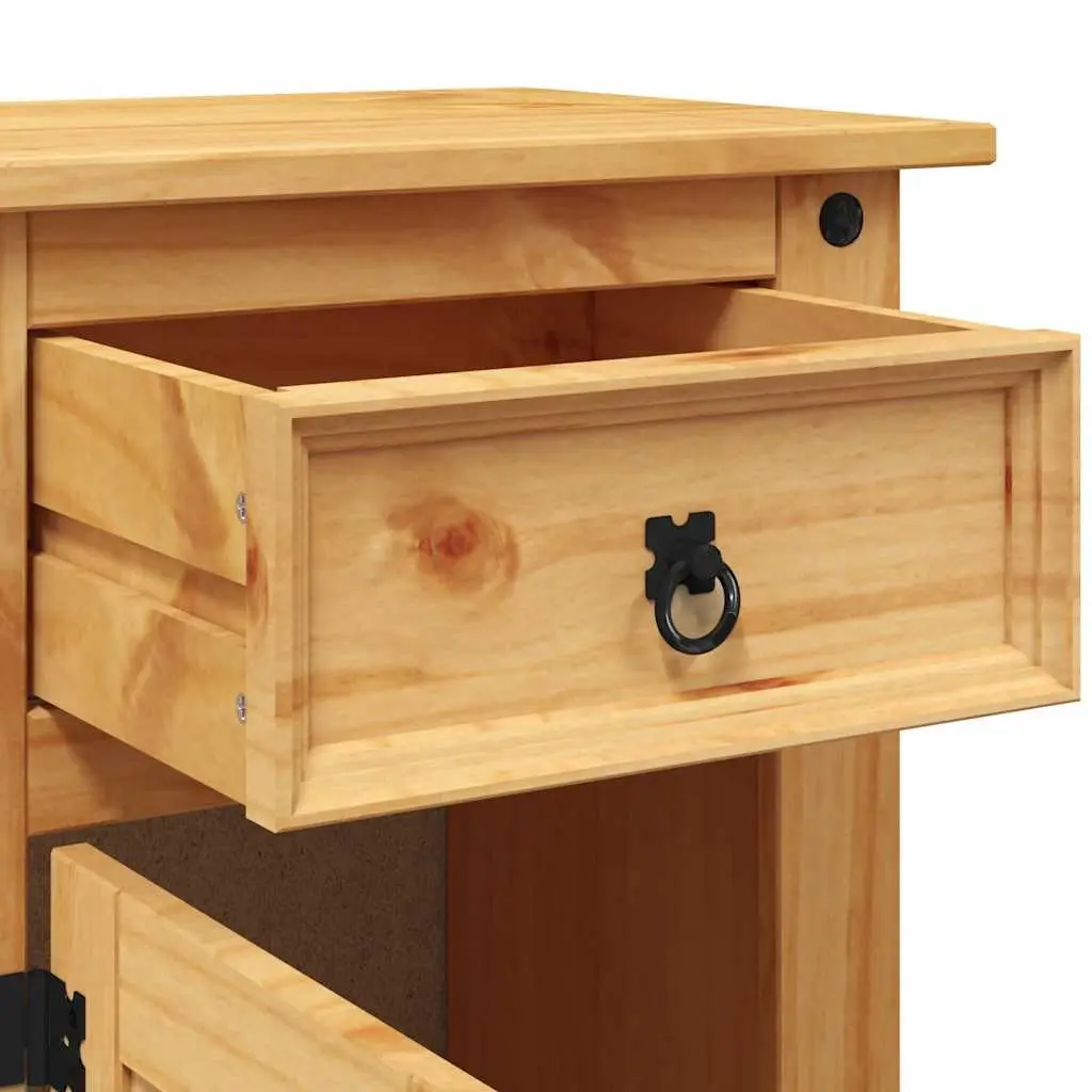 Wooden Nightstand in Rustic Style