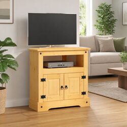 Charming Brown Wooden Console Table in Pine