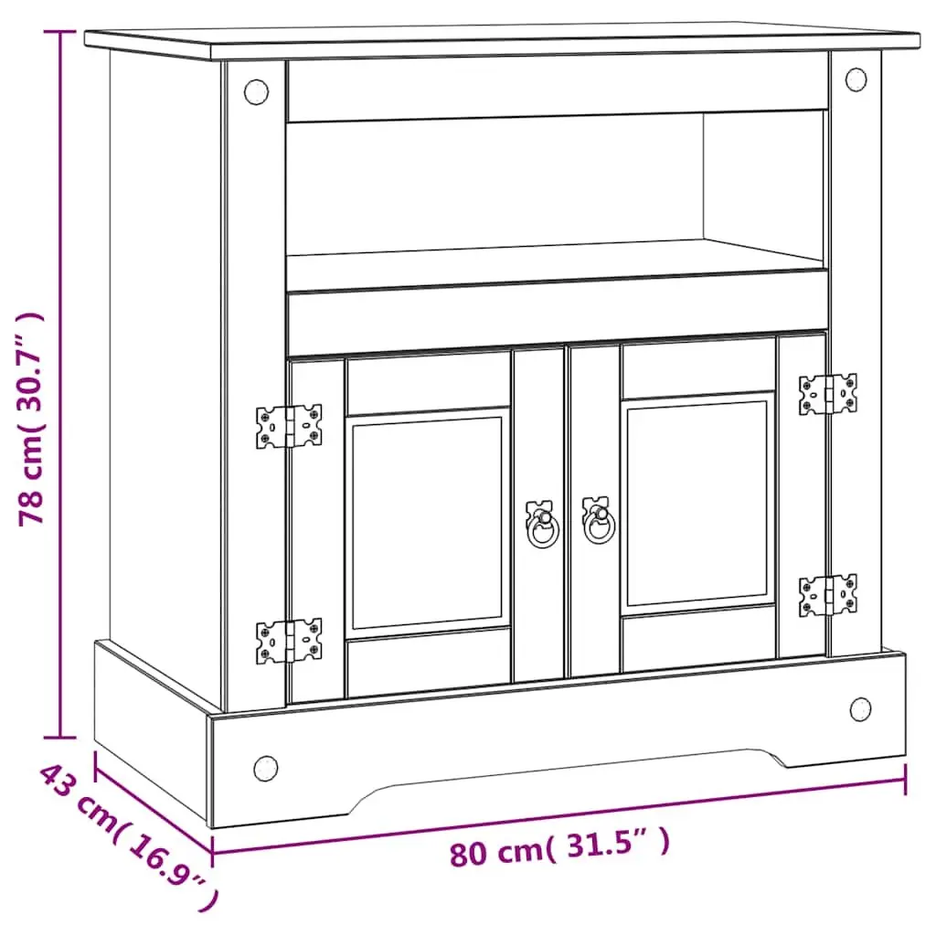 TV Cabinet Rustic Living Room Entertainment Unit 80 x 43 x 78 cm Brown