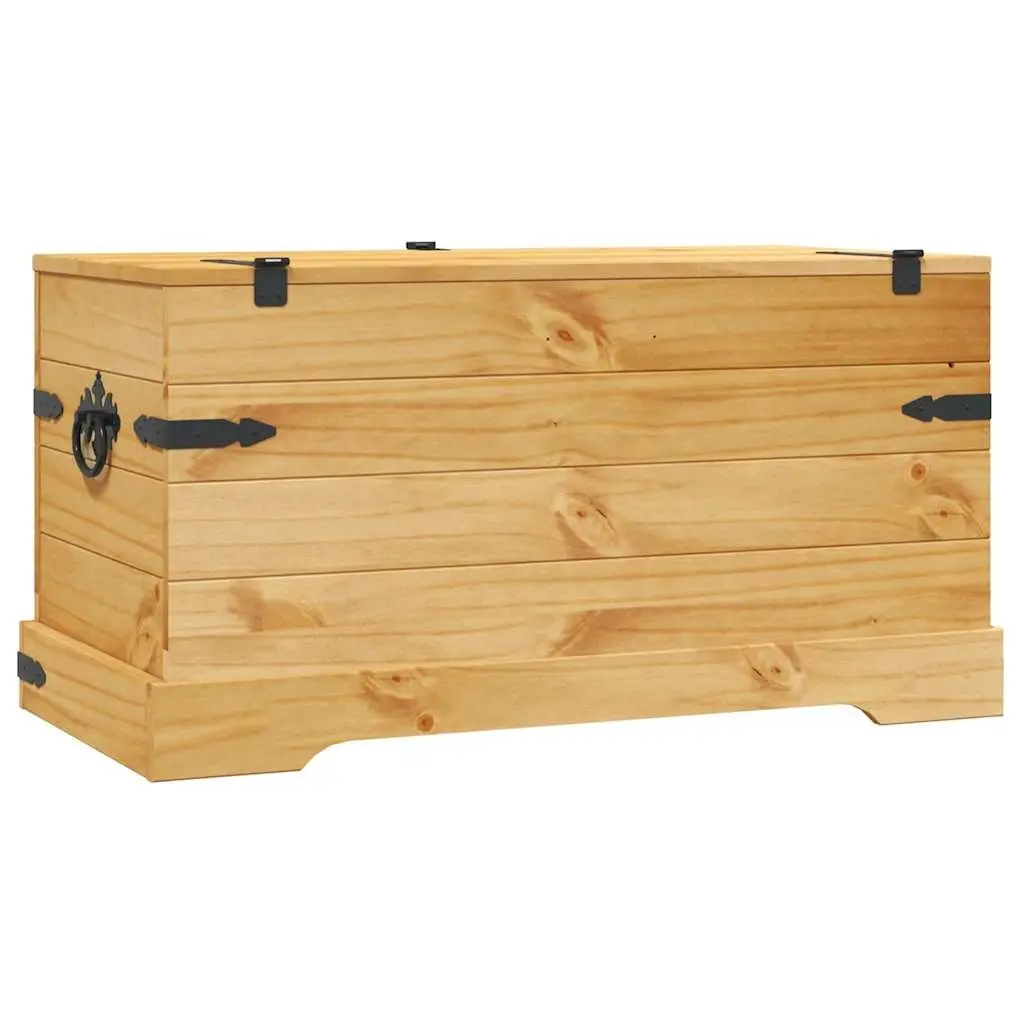 Storage Chest Wooden Pinewood Brown Rustic 91x49.5x47cm