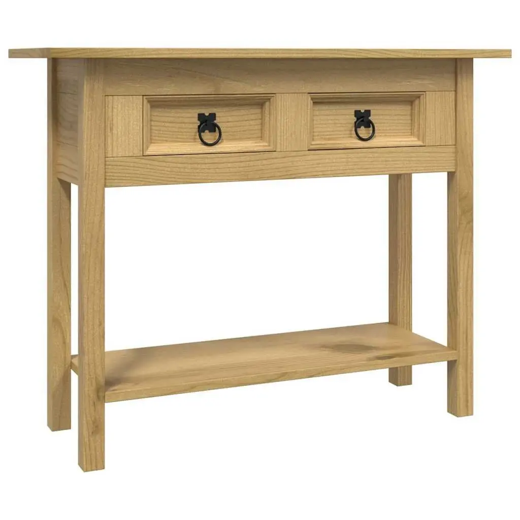 Console Table Rustic Storage Shelf 2 Drawers Brown 93 x 34.5 x 73 cm