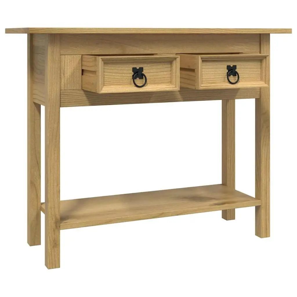 Console Table Rustic Storage Shelf 2 Drawers Brown 93 x 34.5 x 73 cm