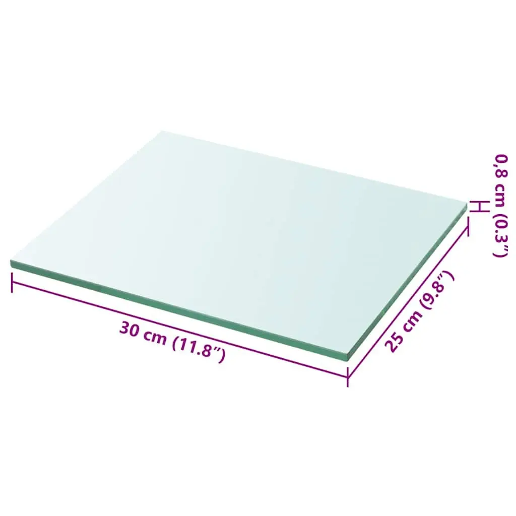 Glass Shelf Panel Wall Mount Display Ledge 30x25 cm Clear