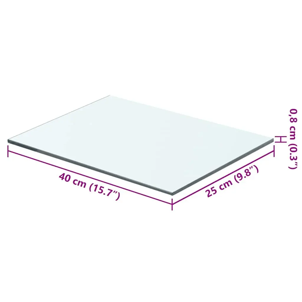 Glass Shelf Panel Wall Mount Display 40x25 cm Clear Transparent