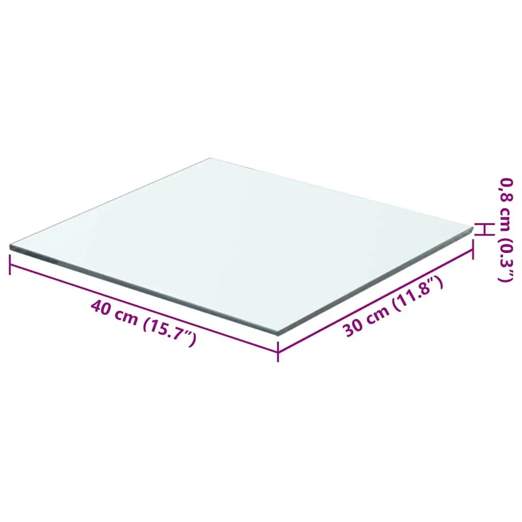 Glass Shelf Panel Wall Mount Display 40x30cm Clear Tempered