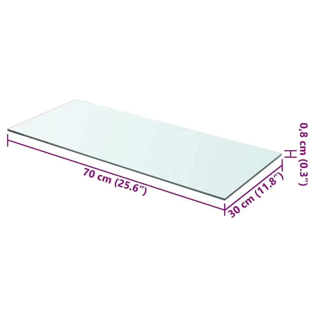 Glass Shelf Panel 70x30cm for Home Display