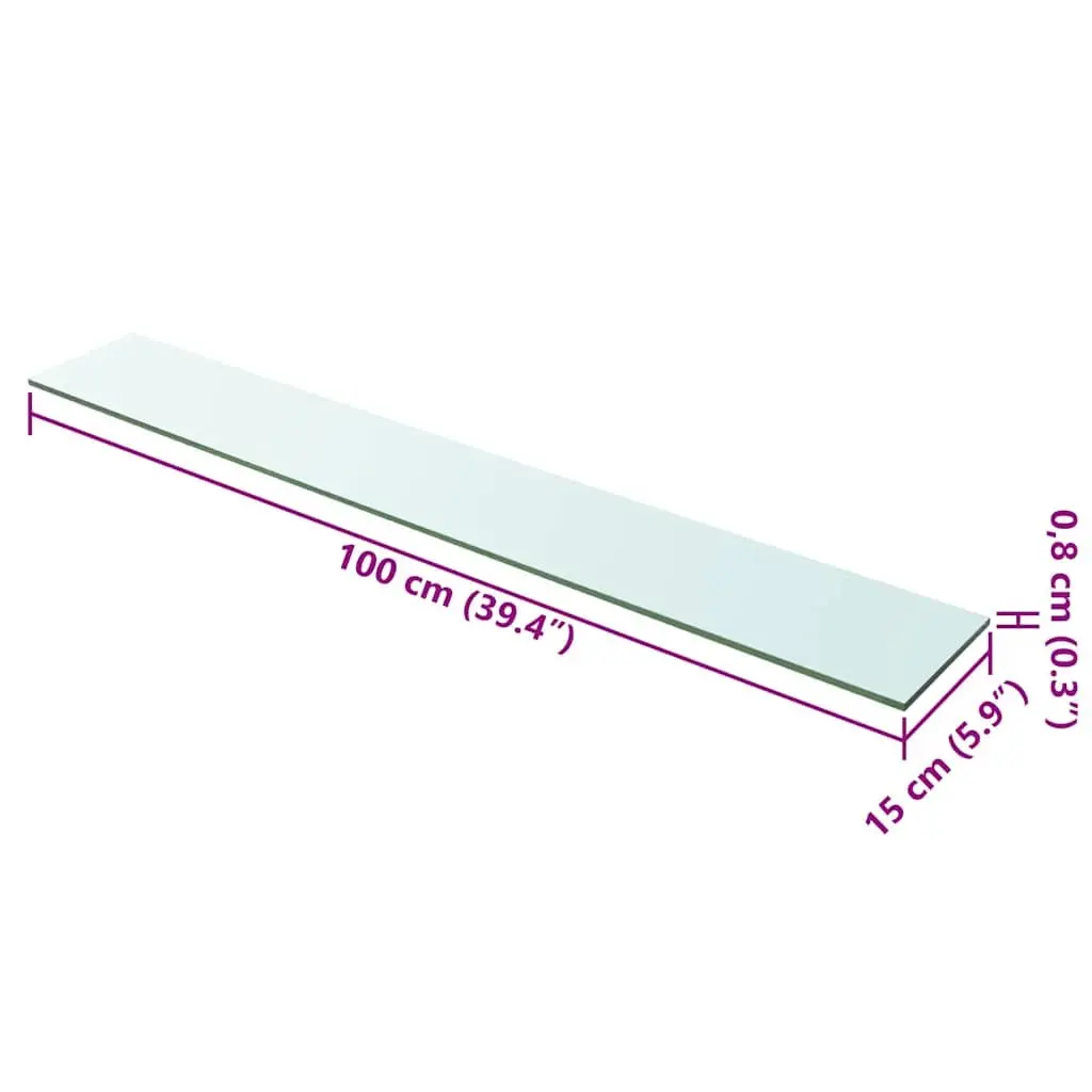 Glass Shelf Panel for Display 100x15cm