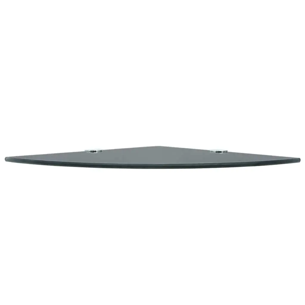 Corner Wall Shelf Black Glass Floating Storage 25cm