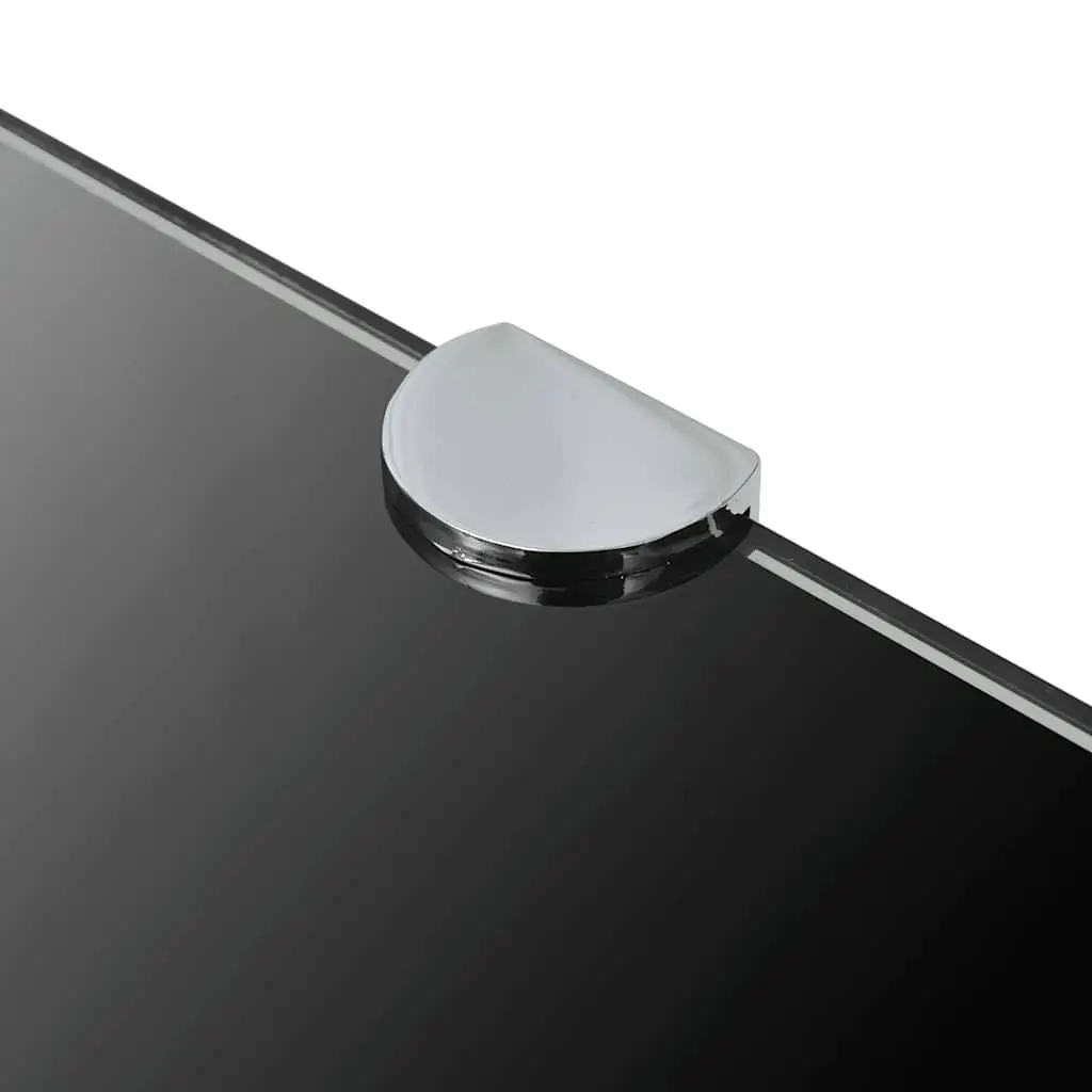 Corner Wall Shelf Black Glass Floating Storage 25cm