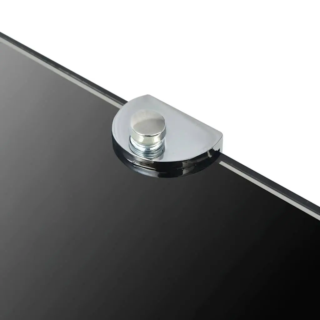 Corner Wall Shelf Black Glass Floating Storage 25cm