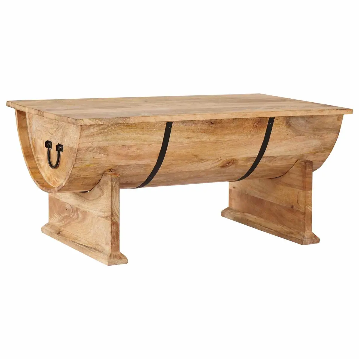 Handmade Mango Wood Coffee Table with Storage