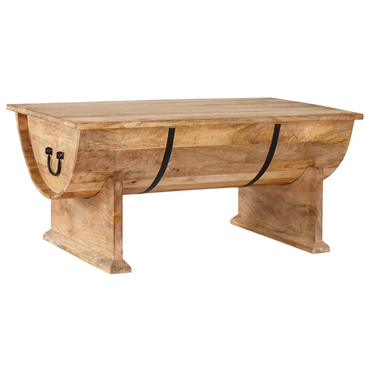 Handmade Mango Wood Coffee Table with Storage