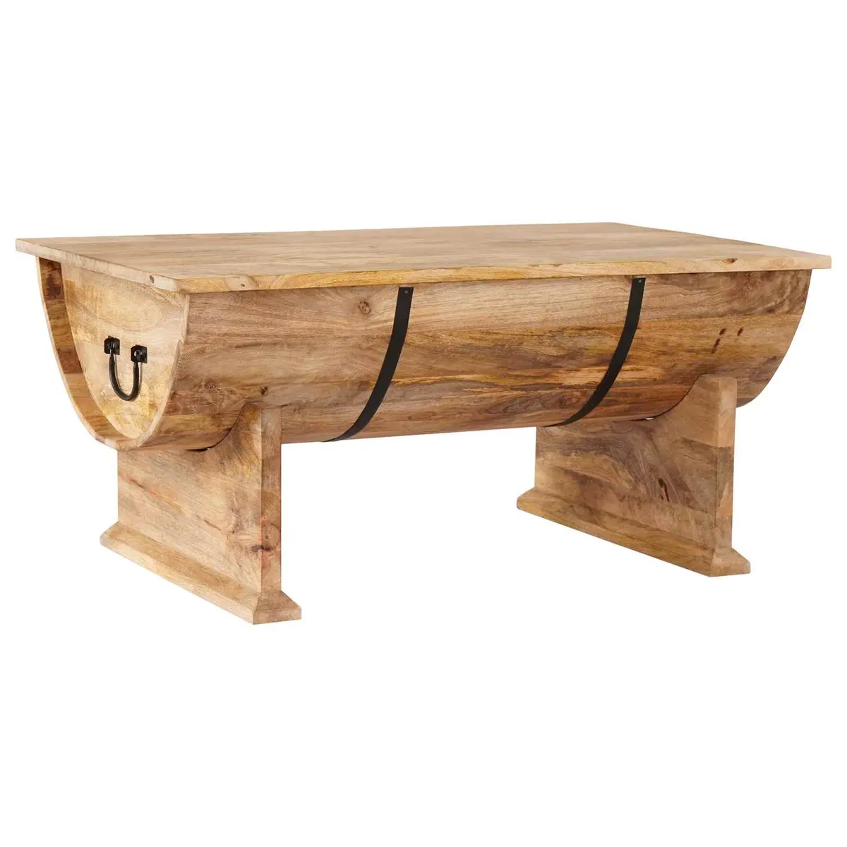 Handmade Mango Wood Coffee Table with Storage