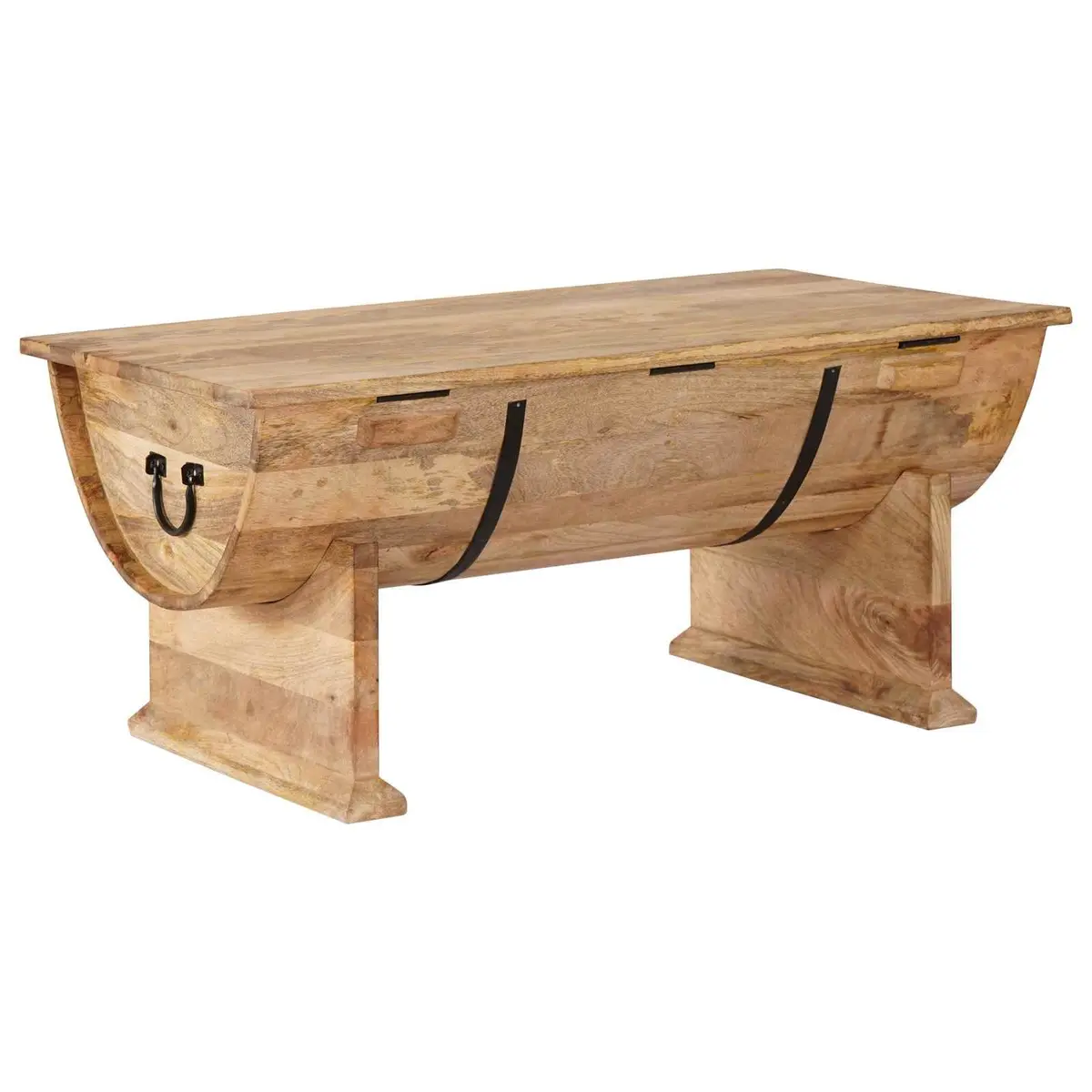 Handmade Mango Wood Coffee Table with Storage