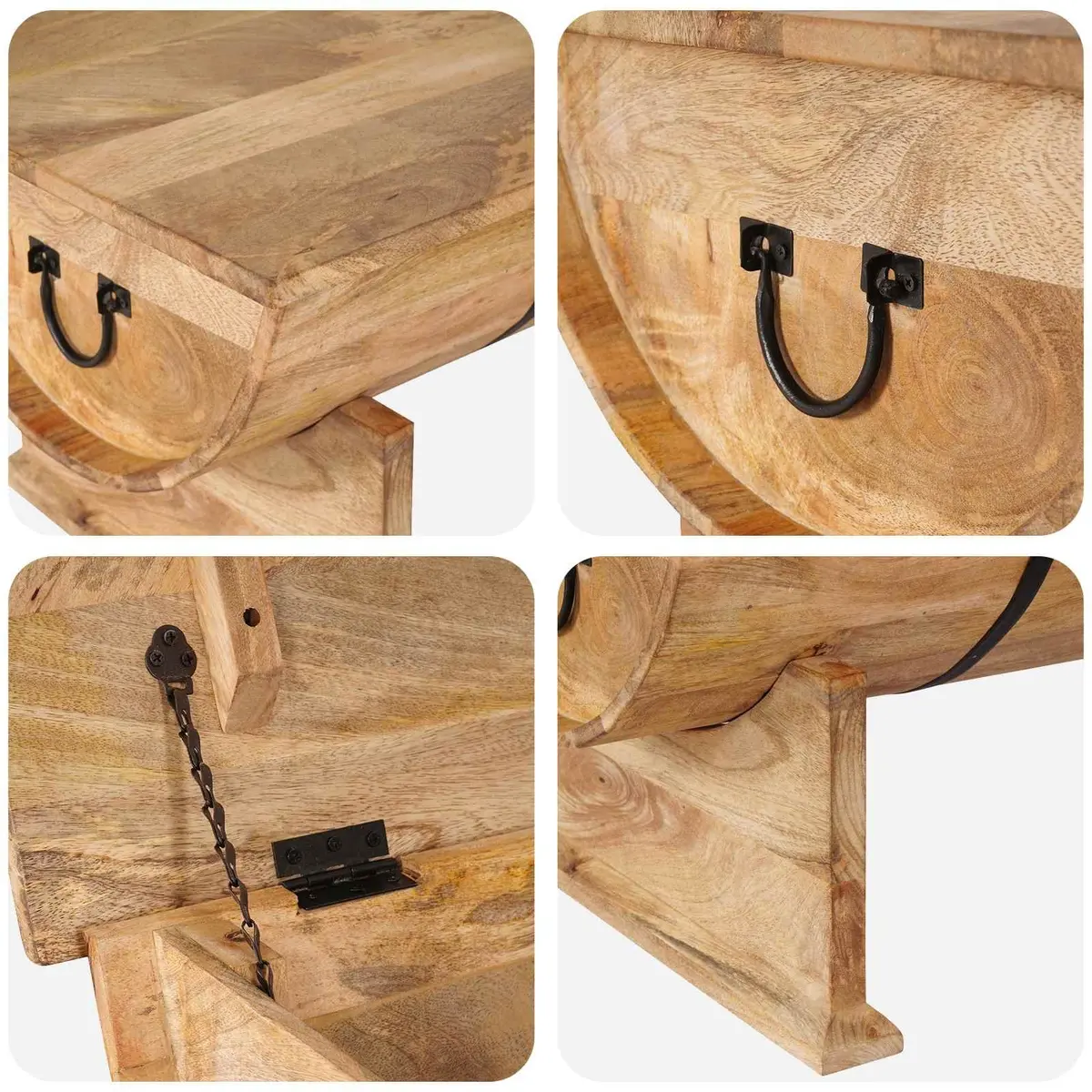 Handmade Mango Wood Coffee Table with Storage
