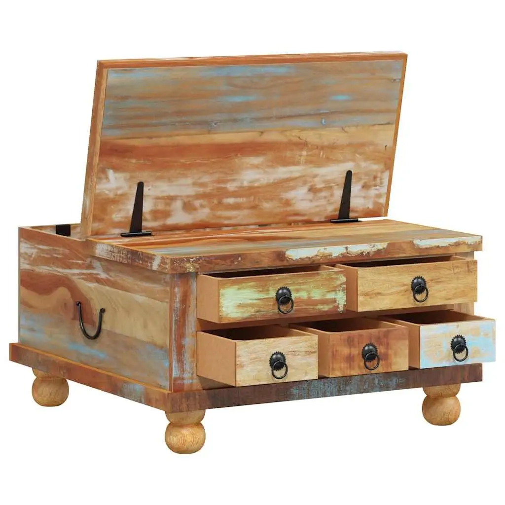 Reclaimed Wood Coffee Table with Ample Storage