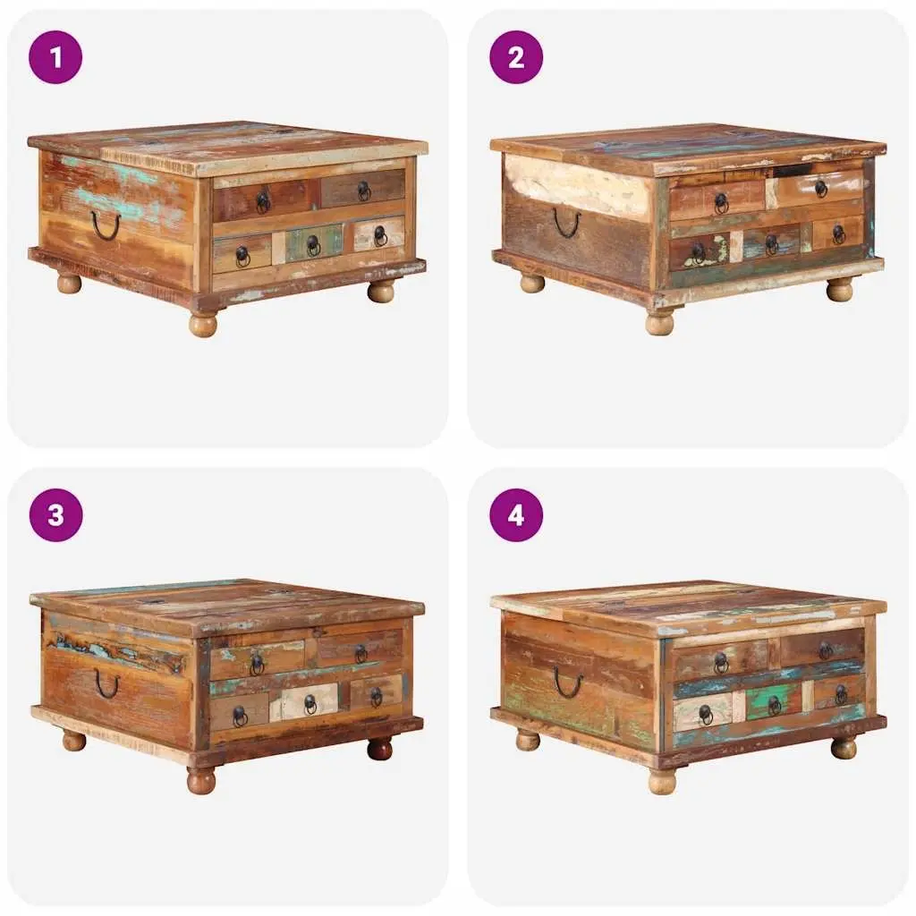 Reclaimed Wood Coffee Table with Ample Storage