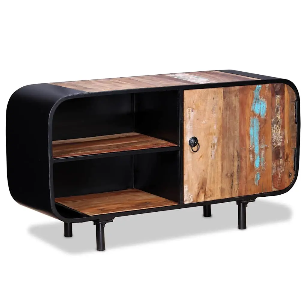 Industrial Lowboard TV Cabinet Reclaimed Wood 90x30x48cm Rustic Brown Storage Unit