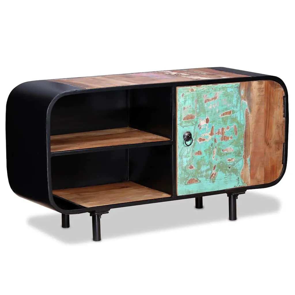 Industrial Lowboard TV Cabinet Reclaimed Wood 90x30x48cm Rustic Brown Storage Unit