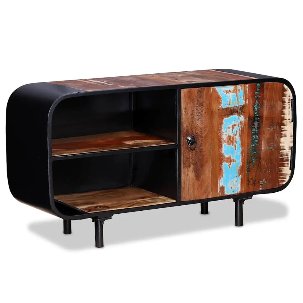Industrial Lowboard TV Cabinet Reclaimed Wood 90x30x48cm Rustic Brown Storage Unit