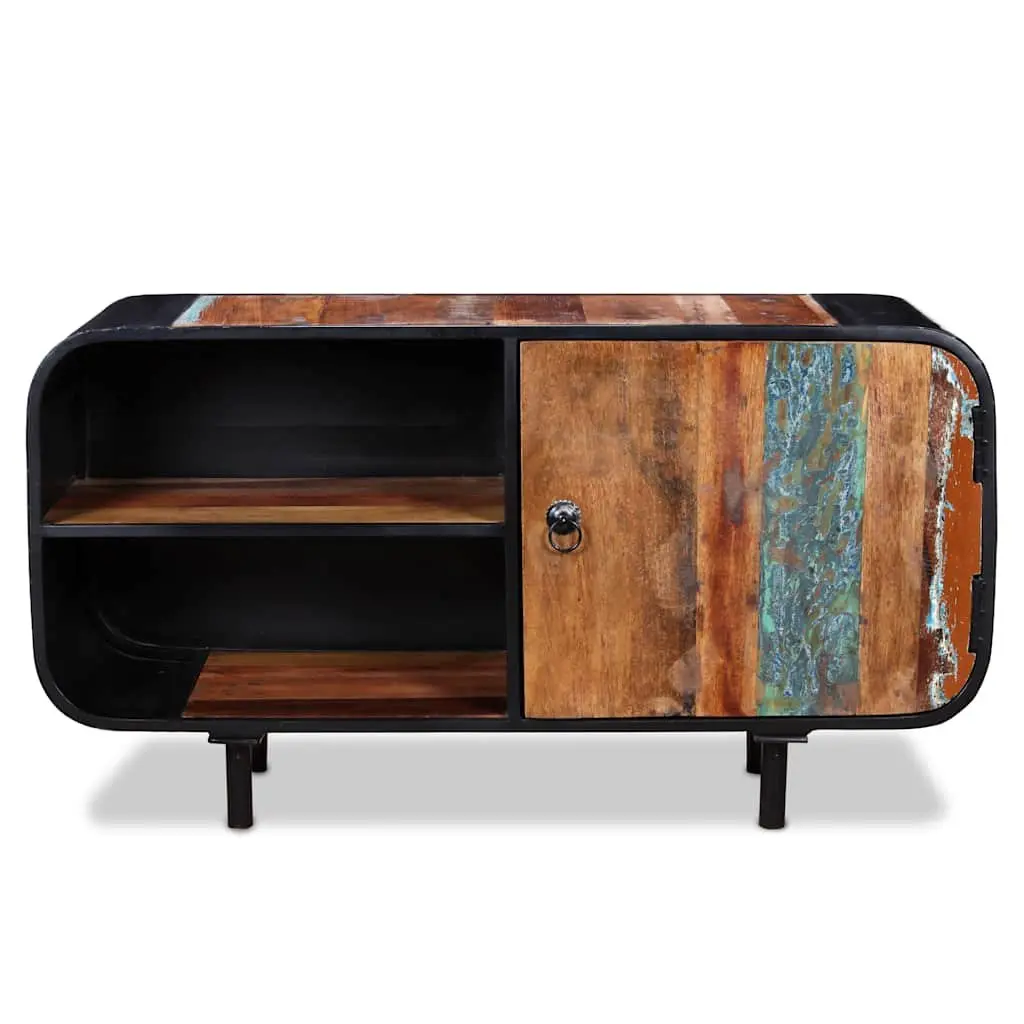 Industrial Lowboard TV Cabinet Reclaimed Wood 90x30x48cm Rustic Brown Storage Unit