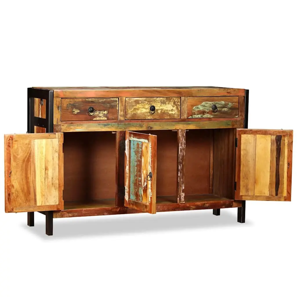 Sideboard Storage Solid Reclaimed Wood 120x35x76cm Brown Buffet Cabinet 3 Drawers