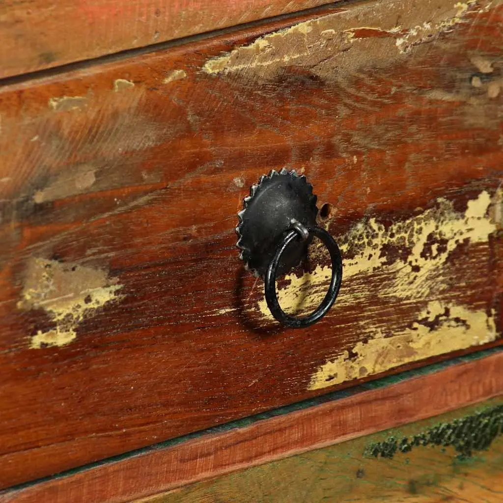 Sideboard Storage Solid Reclaimed Wood 120x35x76cm Brown Buffet Cabinet 3 Drawers
