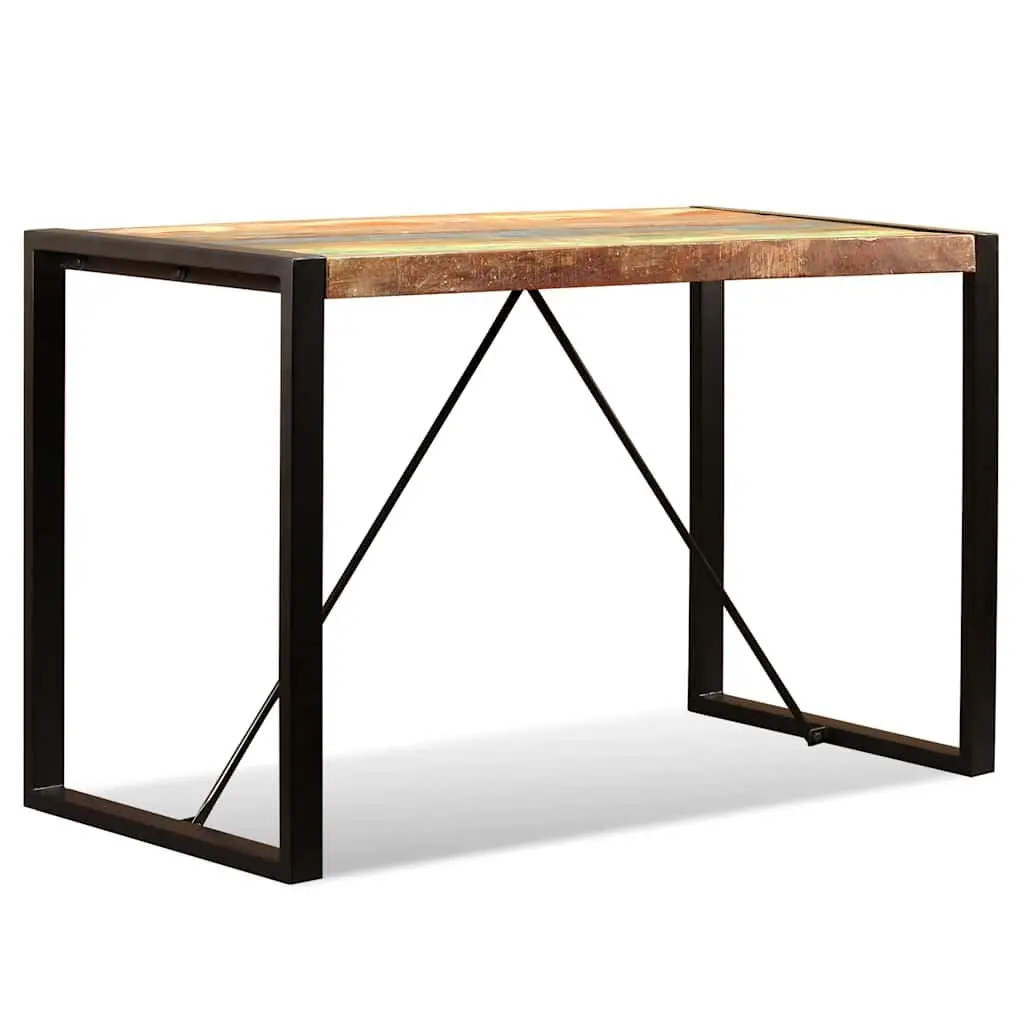 Dining Table Solid Reclaimed Wood Industrial Style Kitchen Room 120cm