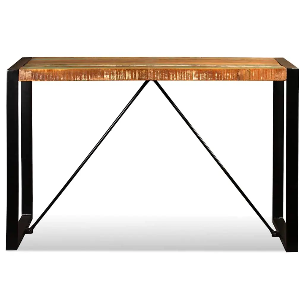 Dining Table Solid Reclaimed Wood Industrial Style Kitchen Room 120cm