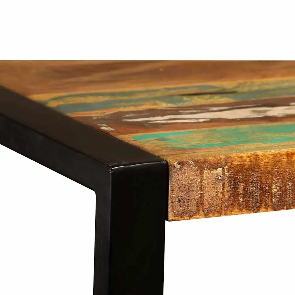 Dining Table Solid Reclaimed Wood Industrial Style Kitchen Room 120cm
