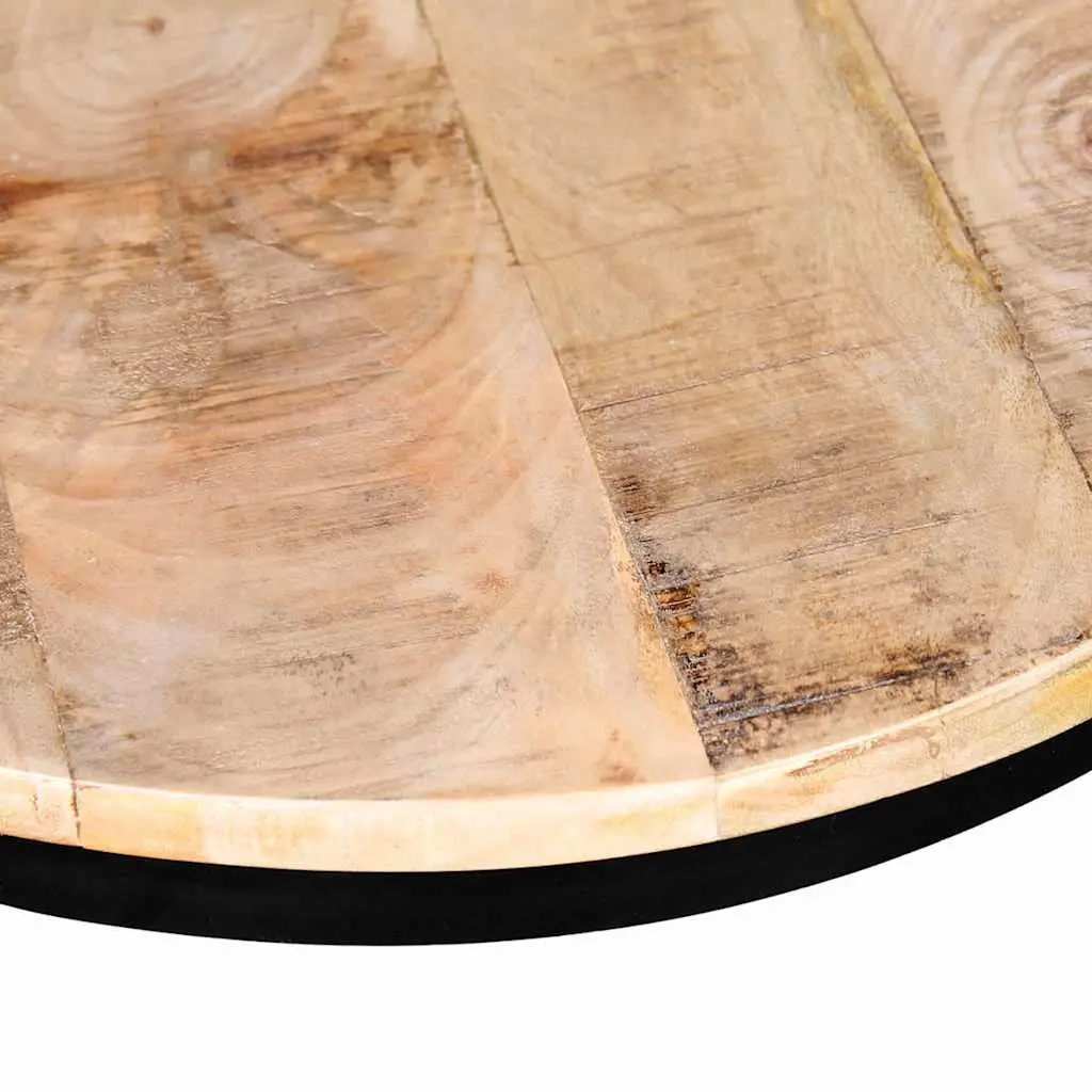 Coffee Table Set 2 Pieces Round 40 cm 50 cm Wooden Accent Tables Brown