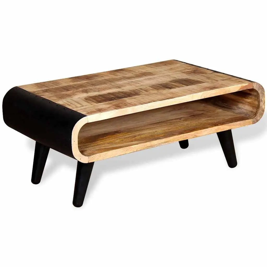 Coffee Table Rough Mango Wood Industrial Vintage Style Living Room Furniture