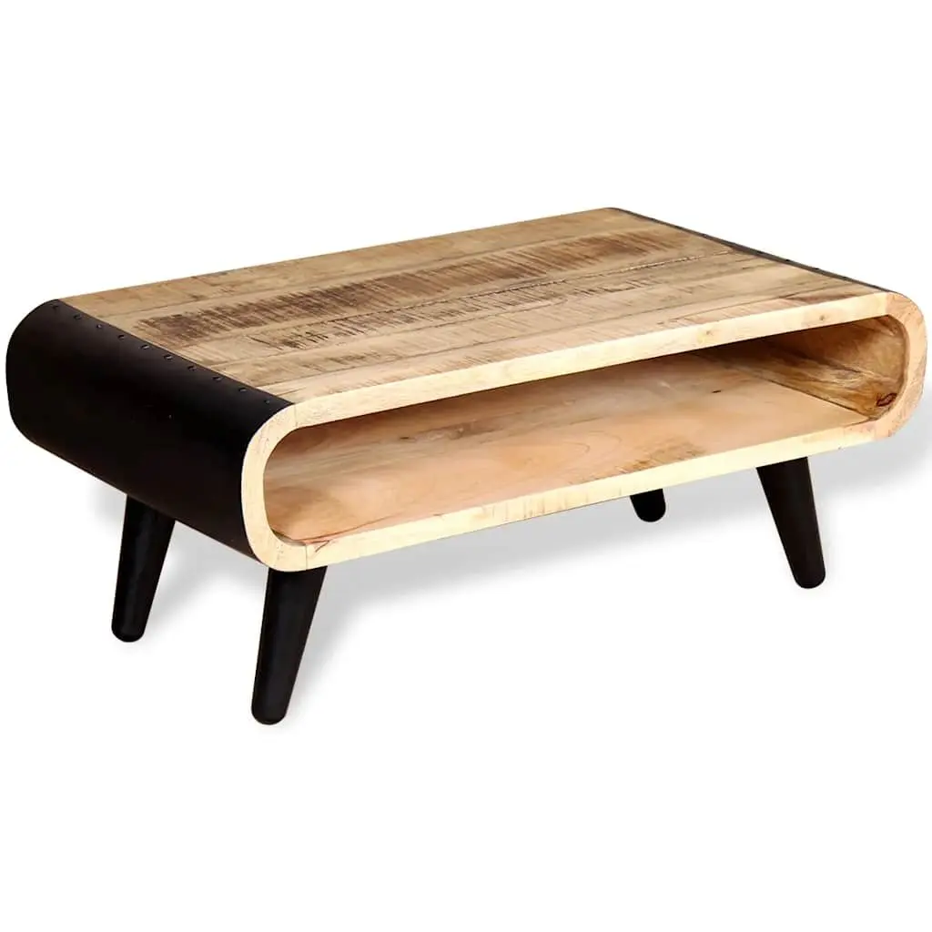 Coffee Table Rough Mango Wood Industrial Vintage Style Living Room Furniture