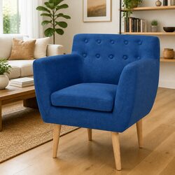 Value-Driven Blue Fabric Armchair for Everyday Use