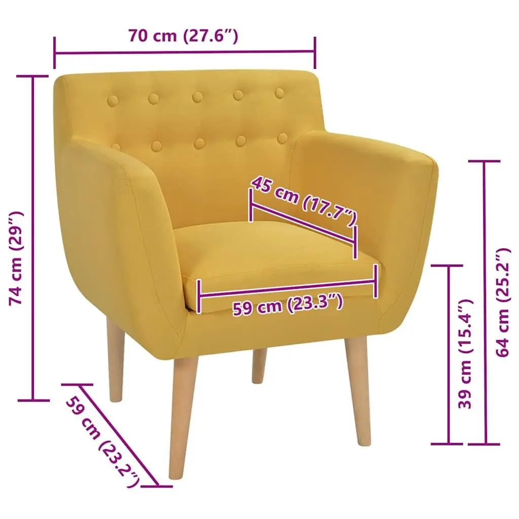 Yellow Fabric Armchair