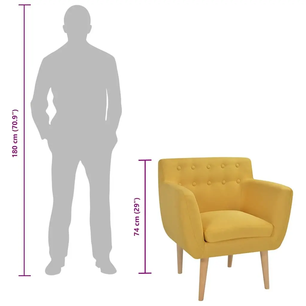 Yellow Fabric Armchair
