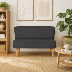 Reliable 2-Seater Sofa with Padded Seats and Wooden Frame