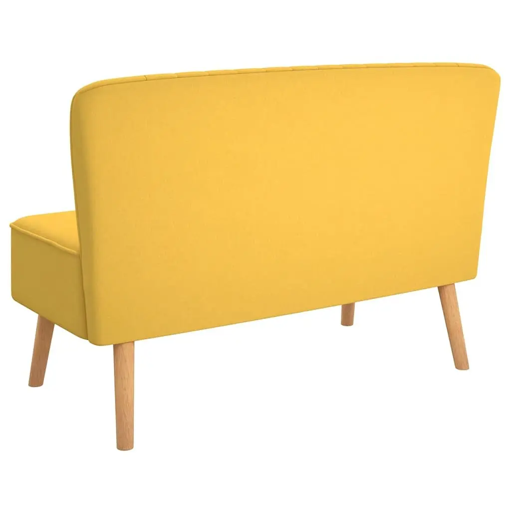 2-Seater Sofa Yellow Fabric Living Room Furniture Modern Design Padded Seat