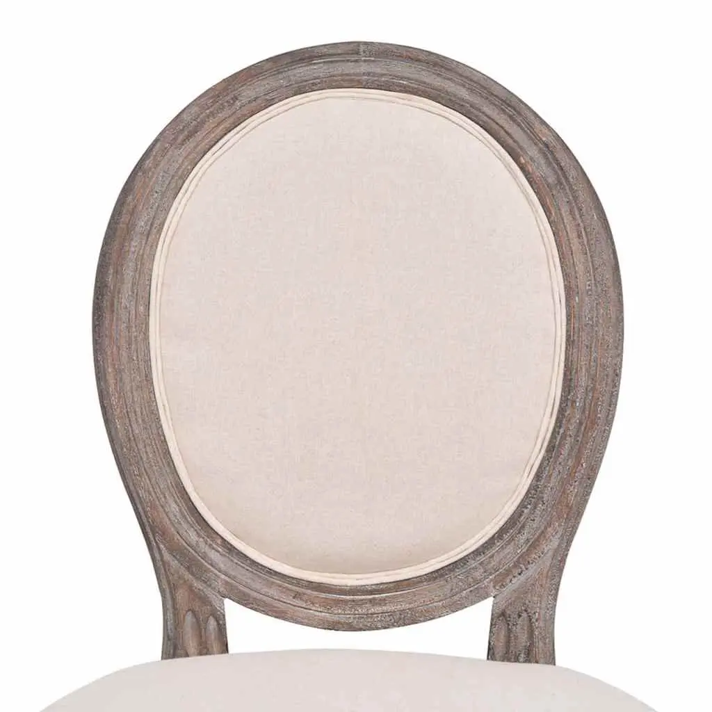 Cream Linen Dining Chairs Set of 4 with Foam Padding