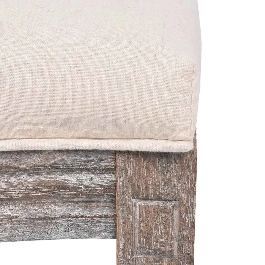Cream Linen Dining Chairs Set of 4 with Foam Padding
