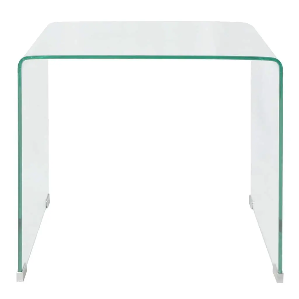 Coffee Table Tempered Glass Clear Modern Compact Living Room Bedroom Accent
