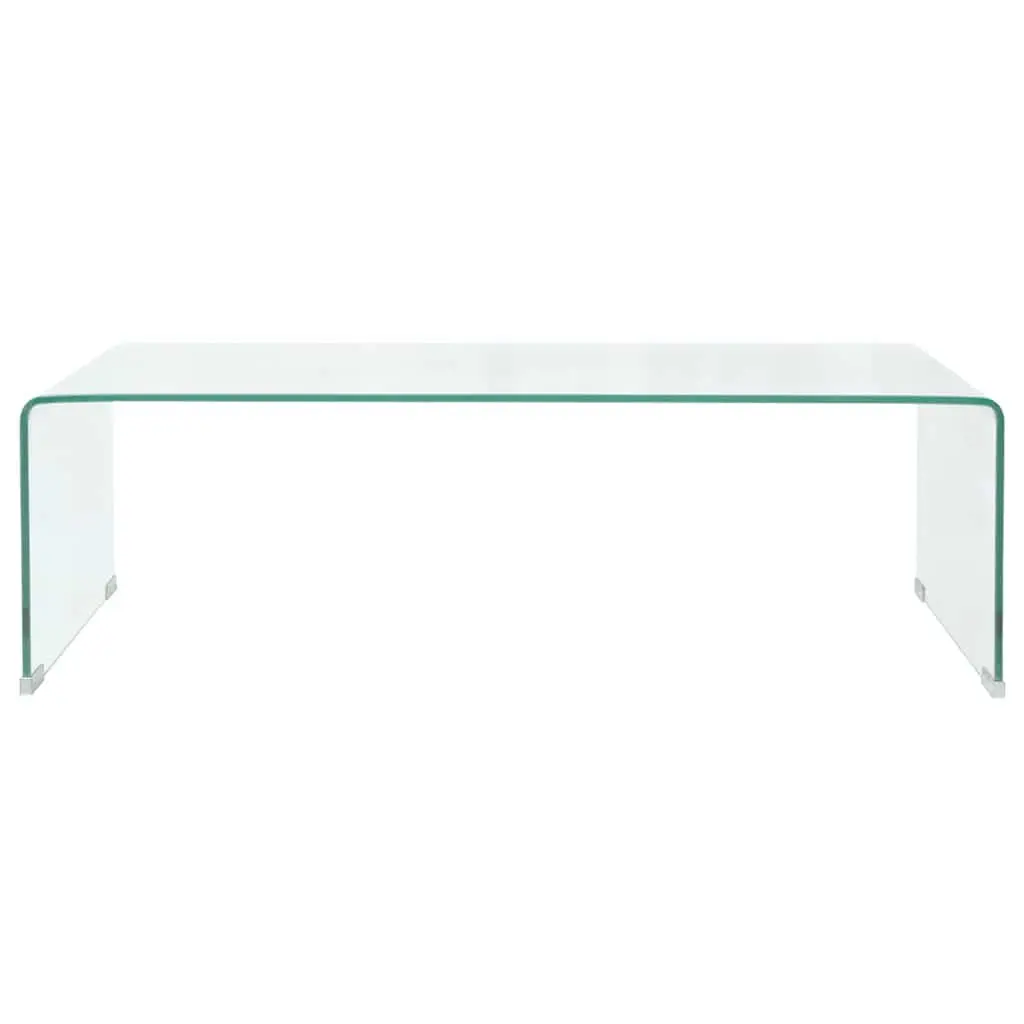 Coffee Table Tempered Glass Clear Contemporary Design Living Room Study Accent